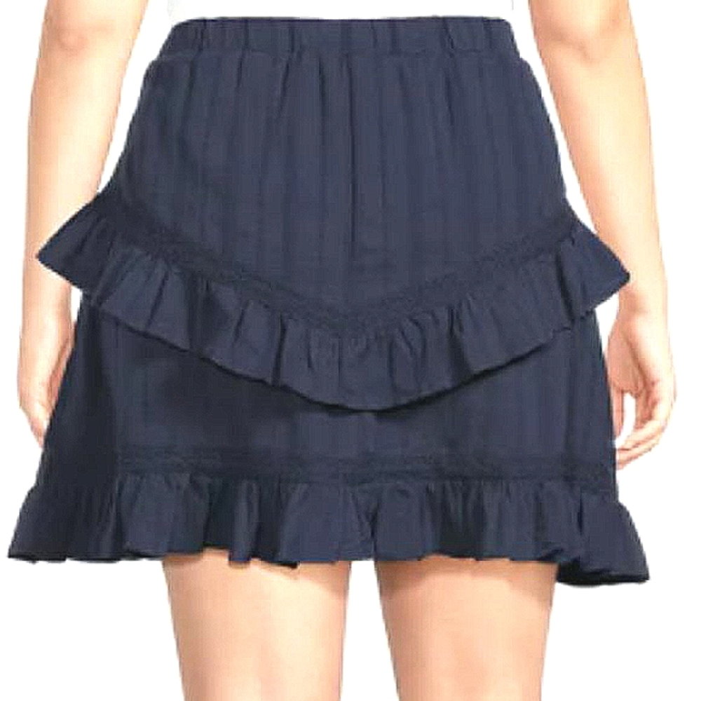 Flowy Women Lace Tiered Short Cotton skirt relaxed fit Boho Cruise Beach Preppy